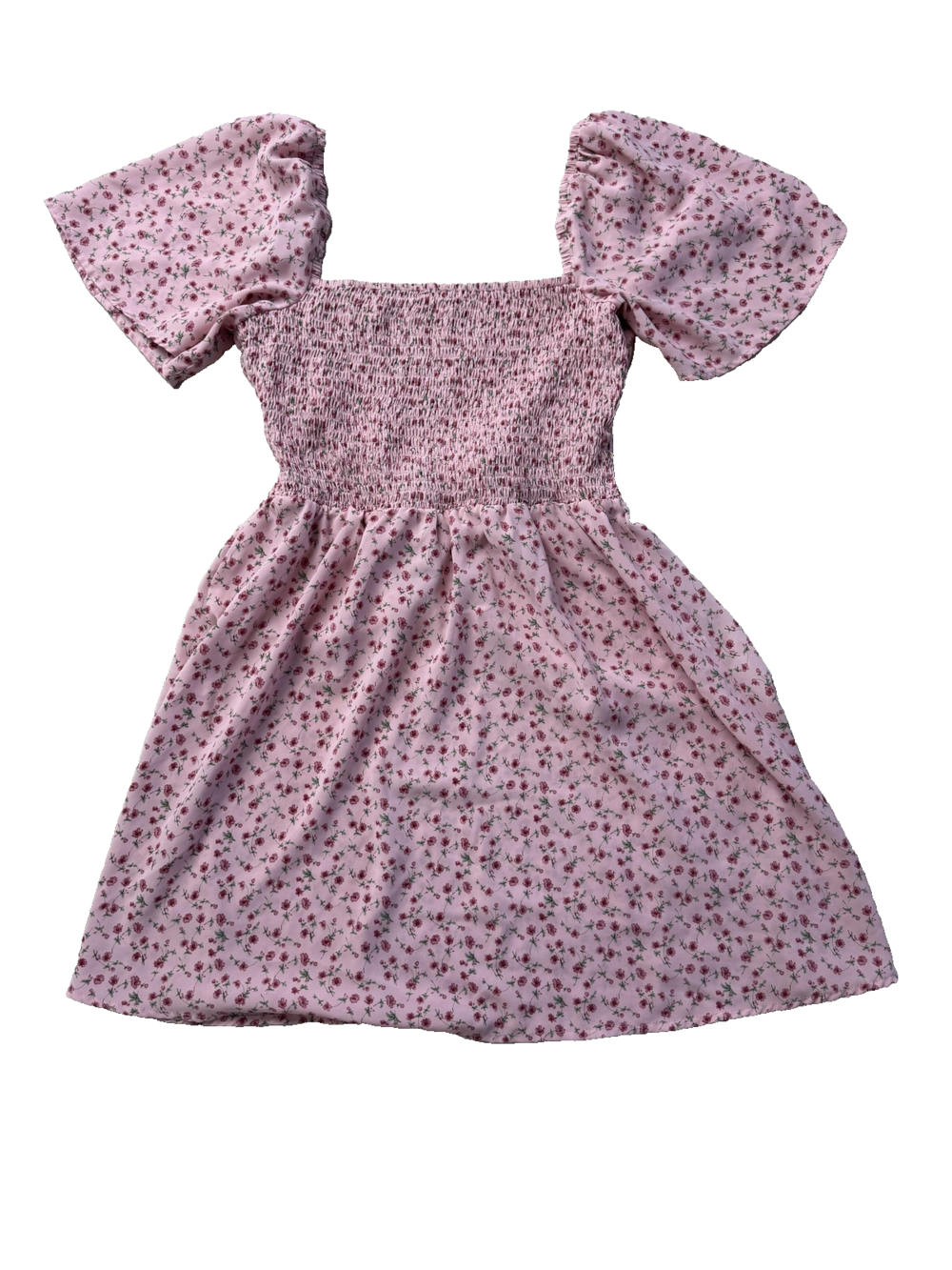 Princess Polly Dress Womens 8 Puff Sleeve Smocked Back Tie Floral Cottagecore